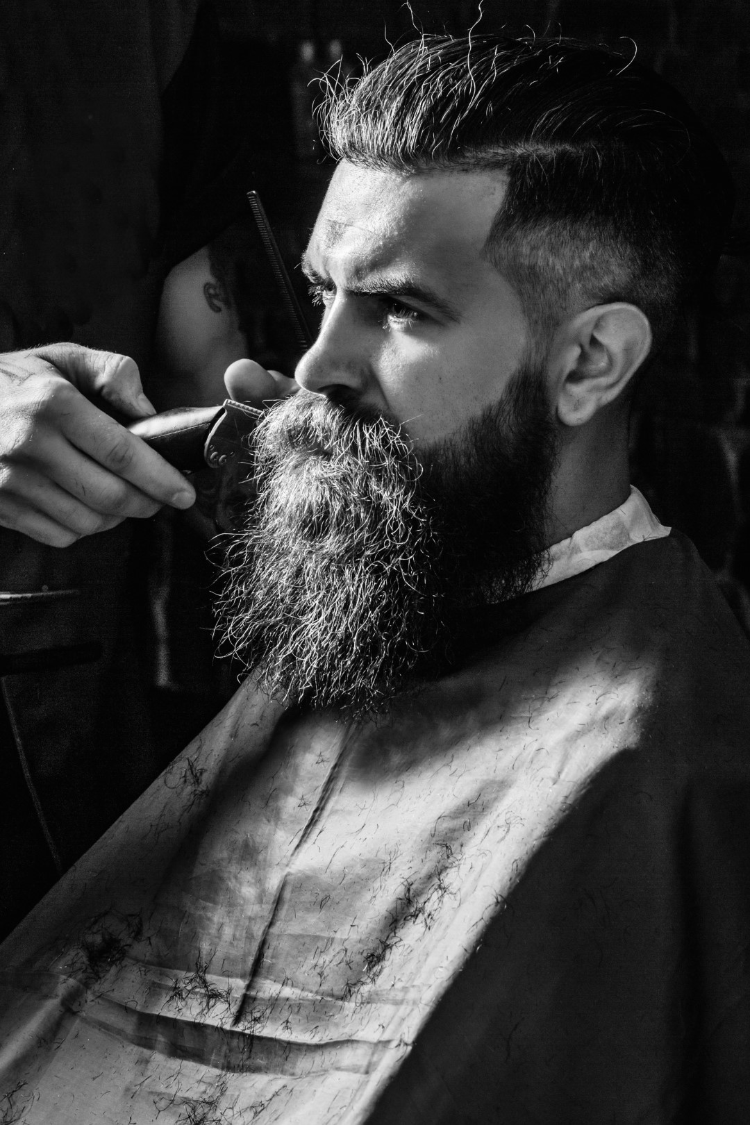 Bearded man in a barbershop
